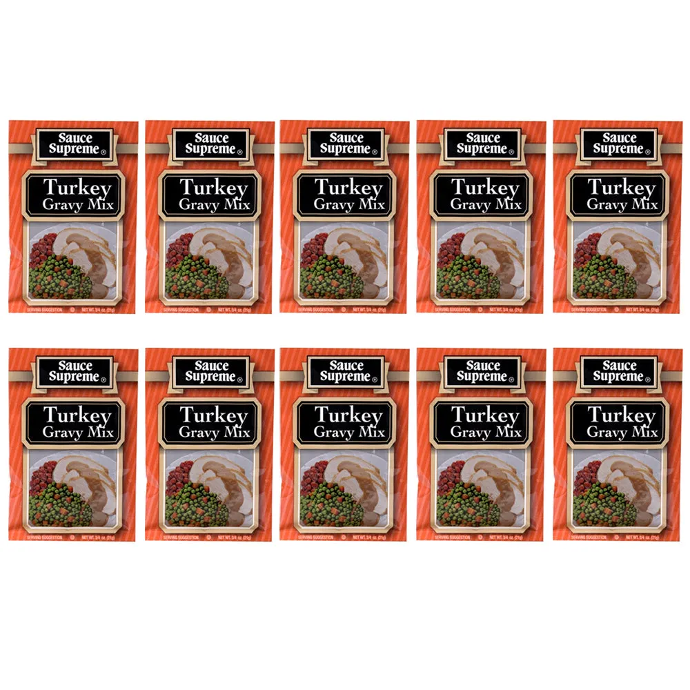 10 Sauce Supreme Turkey Gravy Mix Seasoning Packet Cooking Thanksgiving Dinner