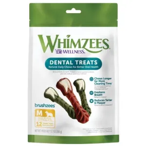 12 Count WHIMZEES® Brusheez Medium Daily Dental Treat for Dogs- 12.7 oz