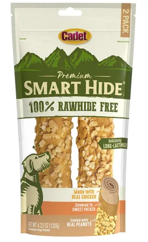 2 PK. SMART HIDE DOG CHEWS COATED IN OATS - MEDIUM/LARGE