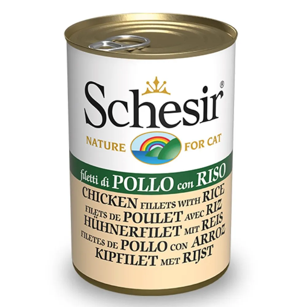 25% OFF (Exp 15Feb25): Schesir Chicken Fillets With Rice In Jelly Adult Canned Cat Food 140g