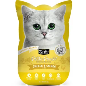 30% OFF: Kit Cat Petite Pouch Chicken & Salmon In Aspic Grain-Free Pouch Cat Food 70g x 12