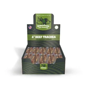 American Pet Naturals Dog Grain Free Beef Trachea 6 Inch 35 Count Display