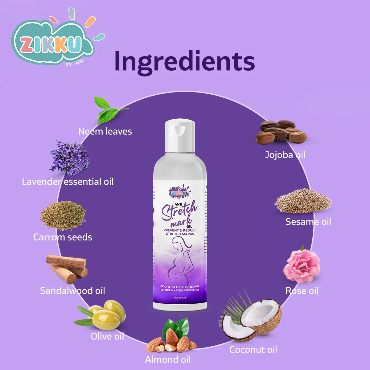 Anti-stretch Mark Oil For Post & Pre Pregnancy Care (100ml)