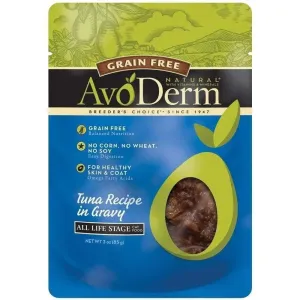 AvoDerm Grain Free tuna Recipe in Gravy Wet Cat Food Pouch 24ea/3oz