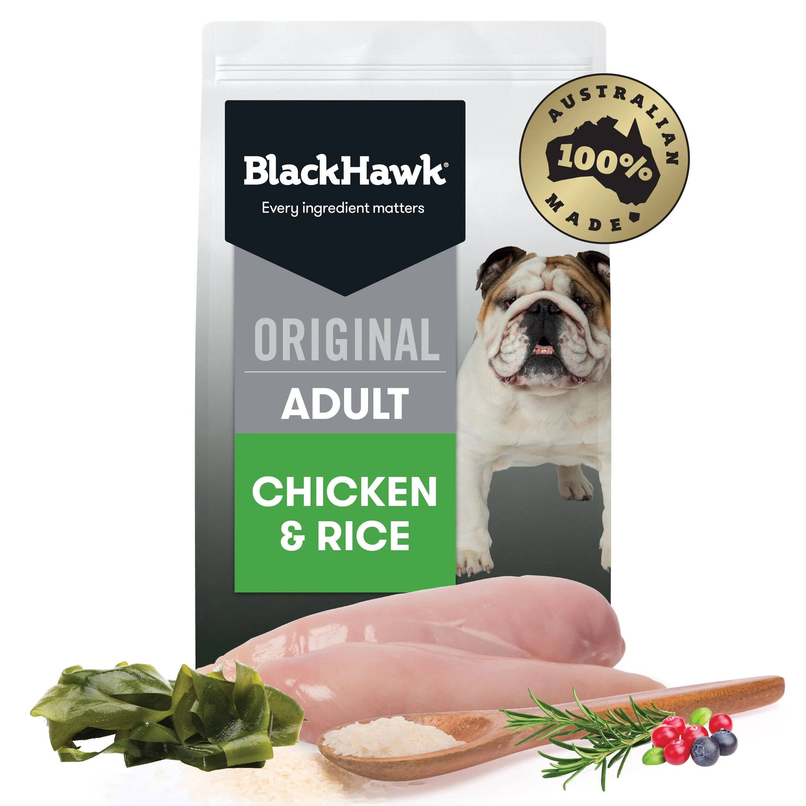 Black Hawk Original Chicken and Rice Dry Dog Food 20kg^^^