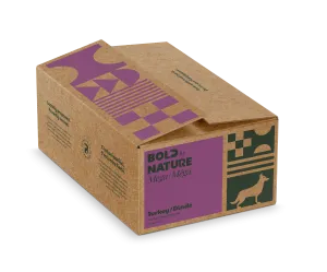 BOLD by NATURE Mega Turkey Frozen Dog Food 24 lb (48 x 8 oz Patties)