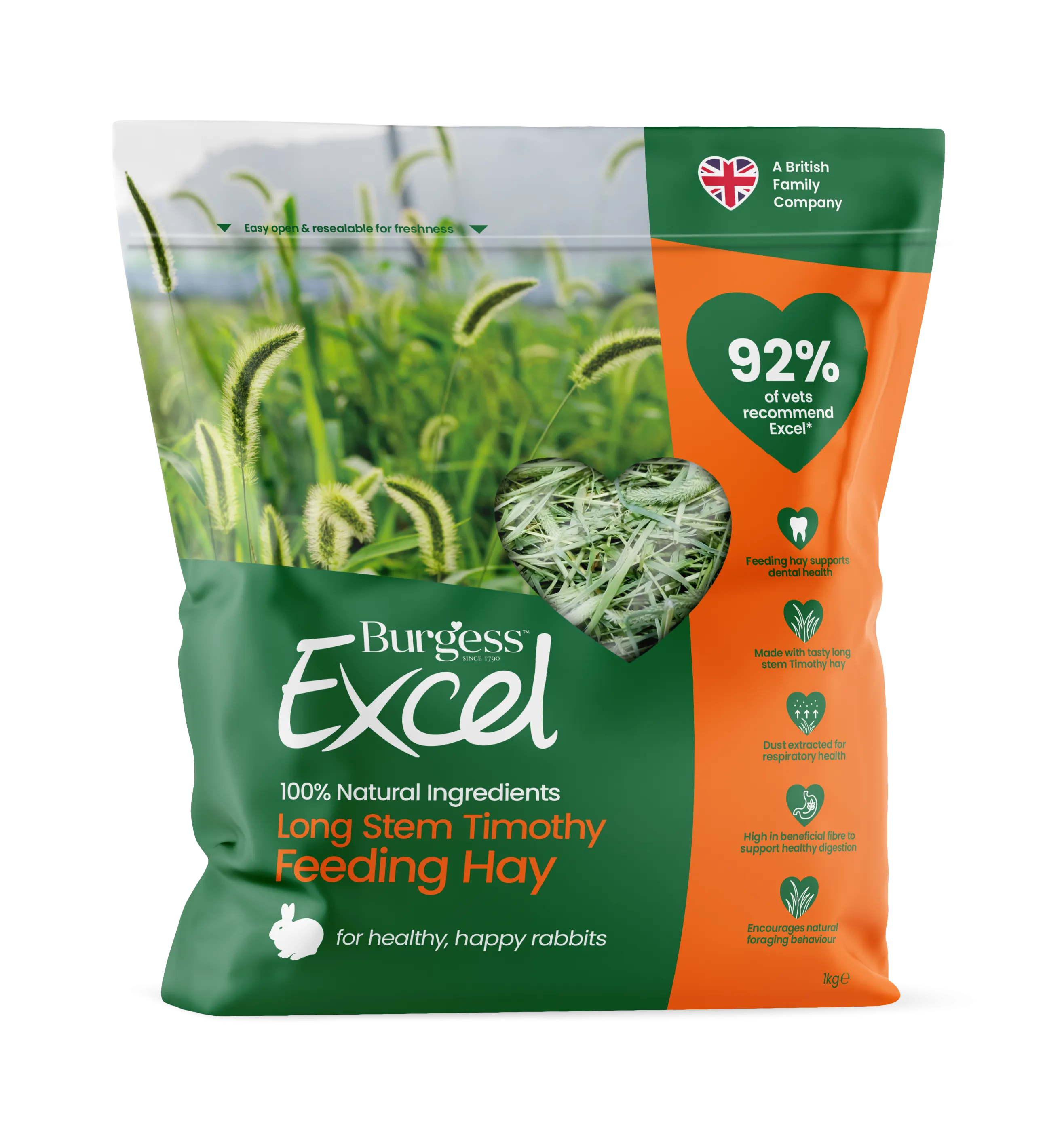 Burgess Excel Long Stem Feeding Hay 1kg