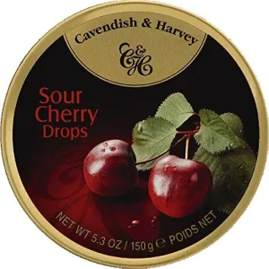 Cavendish & Harvey - Cherry Tin Candy, 5.3 Oz (Pack Of 12)