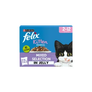 FELIX Original Kitten Mixed Selection in Jelly 48 x 85g Wet Cat Food