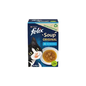 Felix Soup Fish Selection with Plaice, Tuna & Cod 6 x 48g Wet Cat Food
