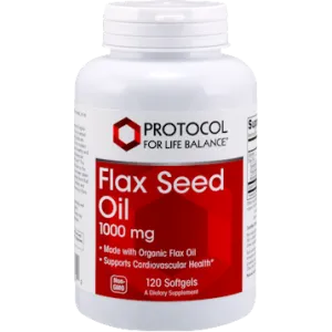 Flax Seed Oil 1000 mg 120 gels by Protocol For Life Balance