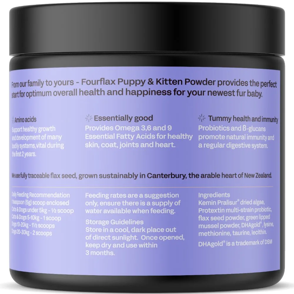 Fourflax Puppy & Kitten Nutritional Powder Supplement For Cats & Dogs 200g