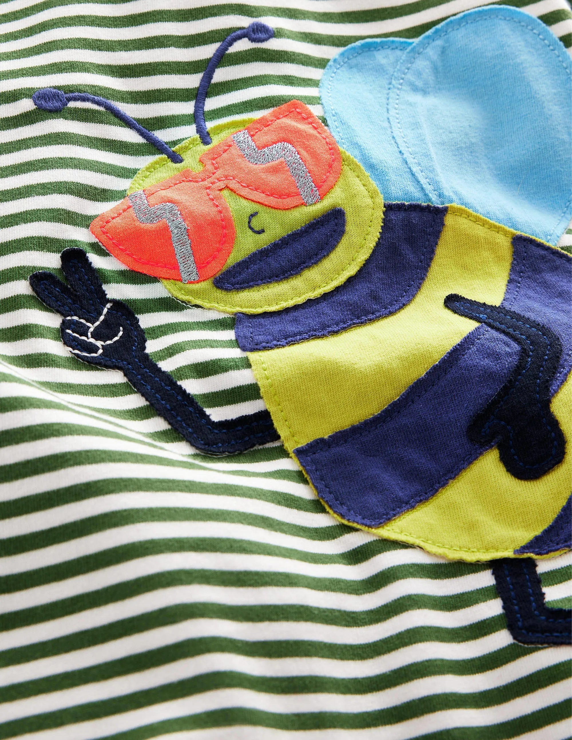 Funny Appliqué T-shirt-Safari/Ivory Bee