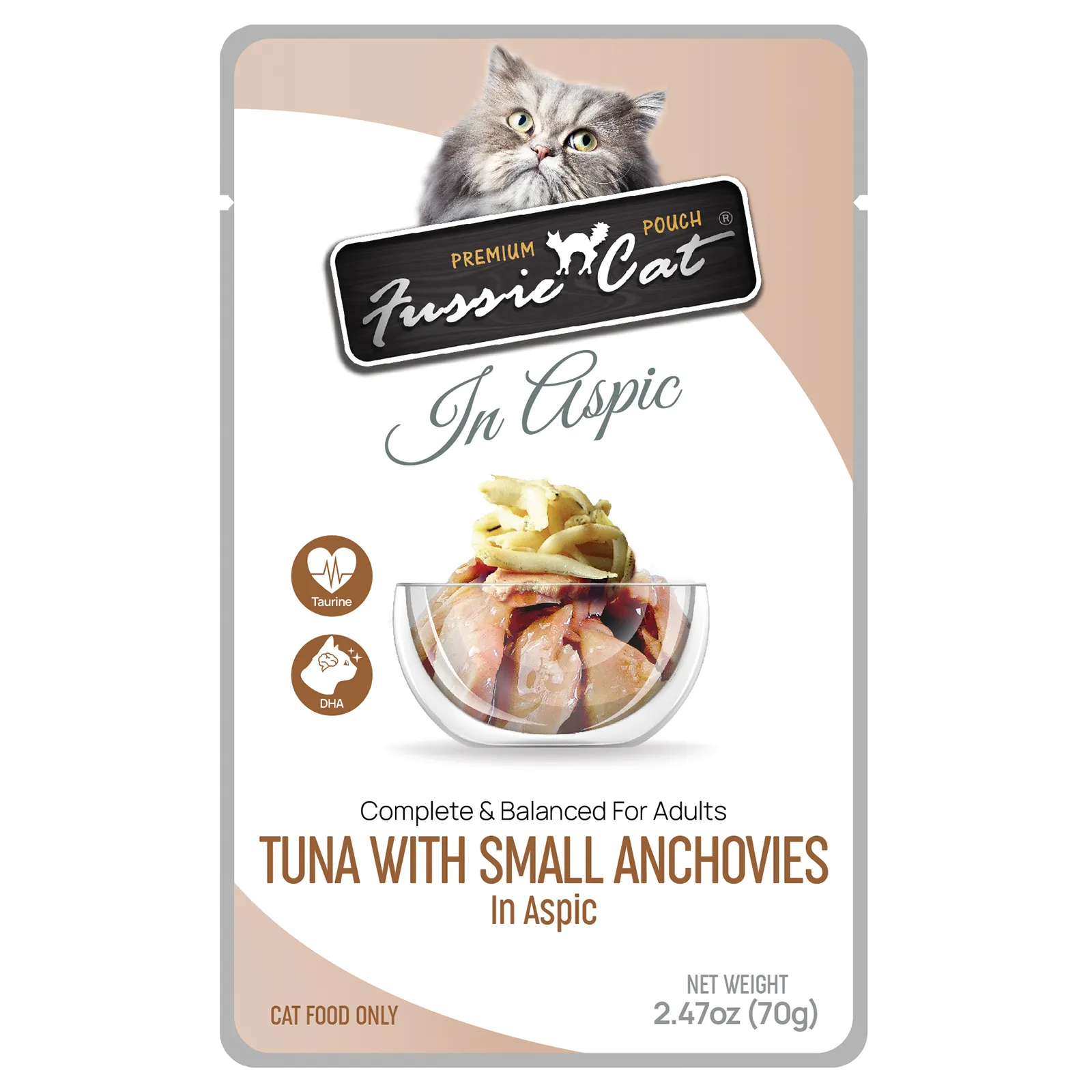 Fussie Cat In Aspic Tuna with Small Anchovies Wet Cat Food Pouch