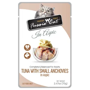 Fussie Cat In Aspic Tuna with Small Anchovies Wet Cat Food Pouch