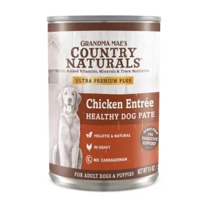 Grandma Mae's Country Naturals Healthy Dog Pate Wet Dog Food Chicken Entre, 13oz. (Case of 12)