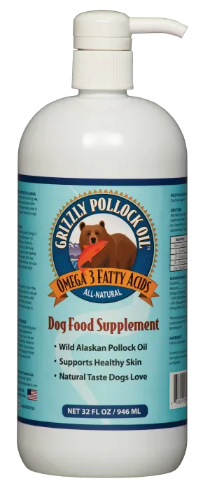 Grizzly Pet Products Pollock Oil For Dogs And Cats, 32-oz Bottle