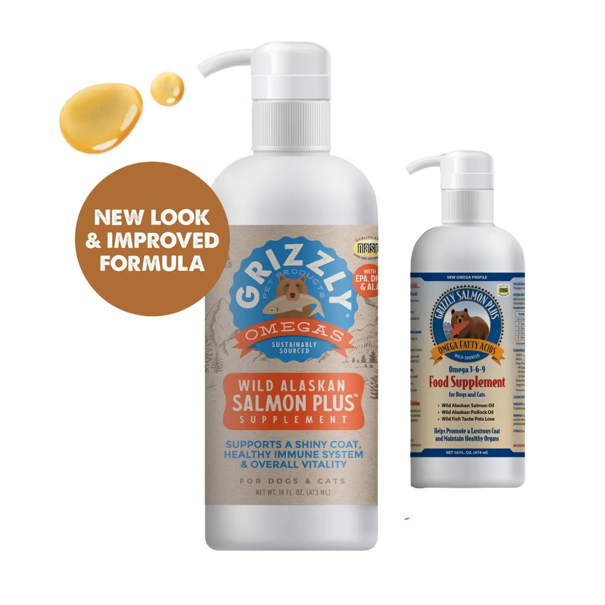 Grizzly Pet Products Salmon Oil for Cats & Dogs 32oz