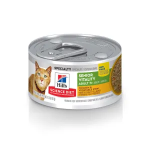 Hill's Science Diet Senior Vitality Adult 7  Chicken & Vegetable Stew Canned Cat Food