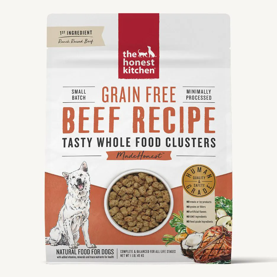 Honest Kitchen Whole Food Clusters Grain Free Beef Recipe Dry Dog Food
