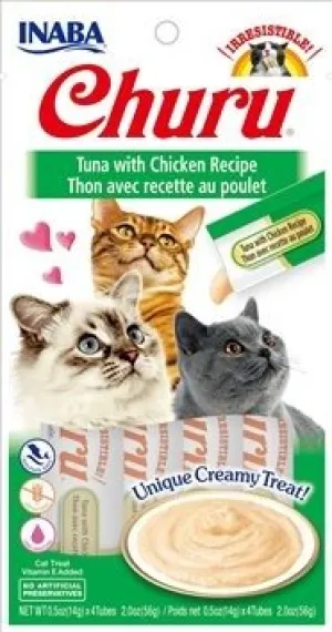 Inaba Churu Tuna with chicken recipe unique creamy treat 4 tubes