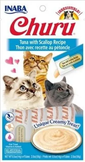 Inaba Churu tuna with scallop recipe unique creamy treat 4 tubes