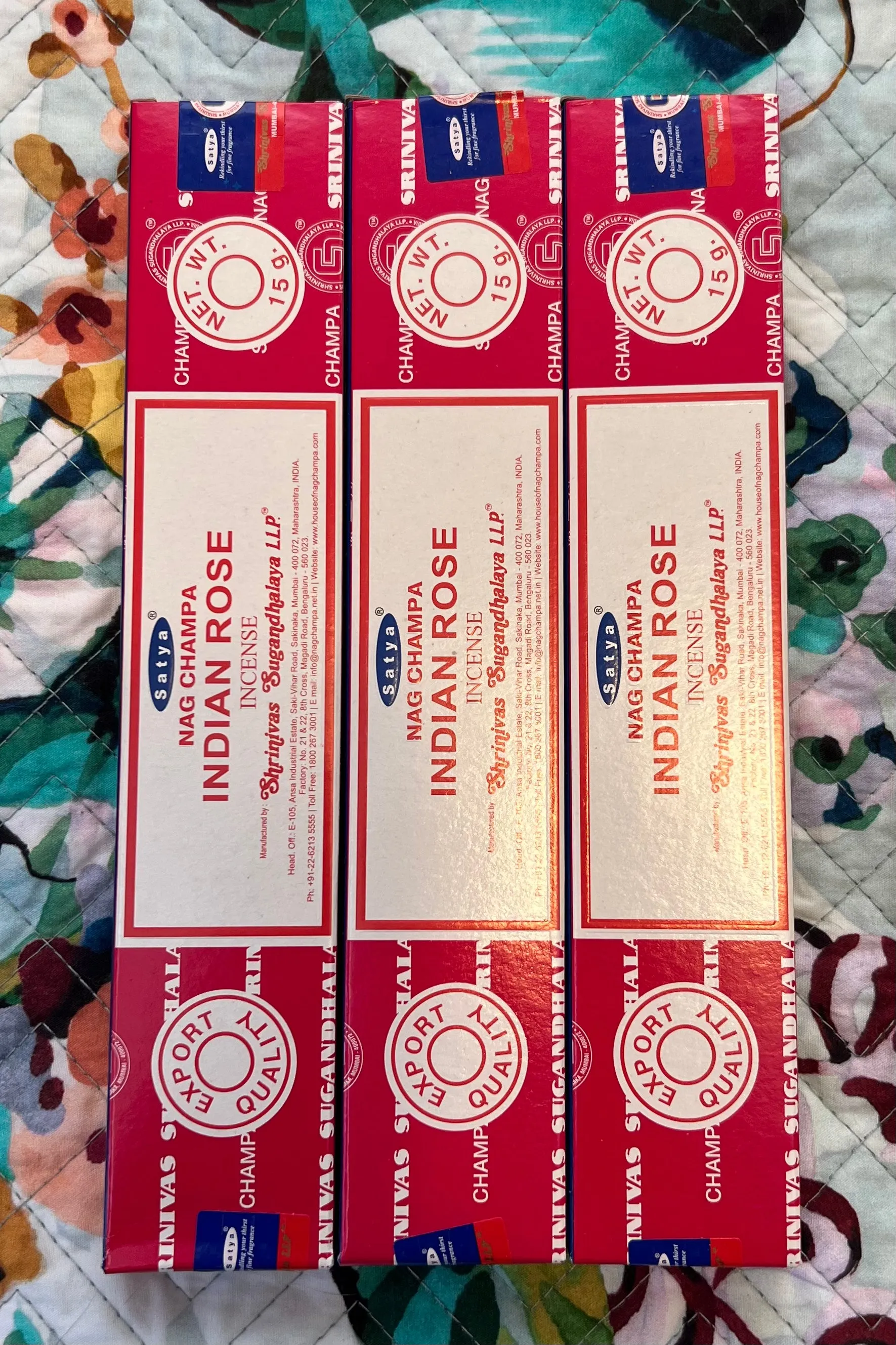 INDIAN ROSE INCENSE X 3