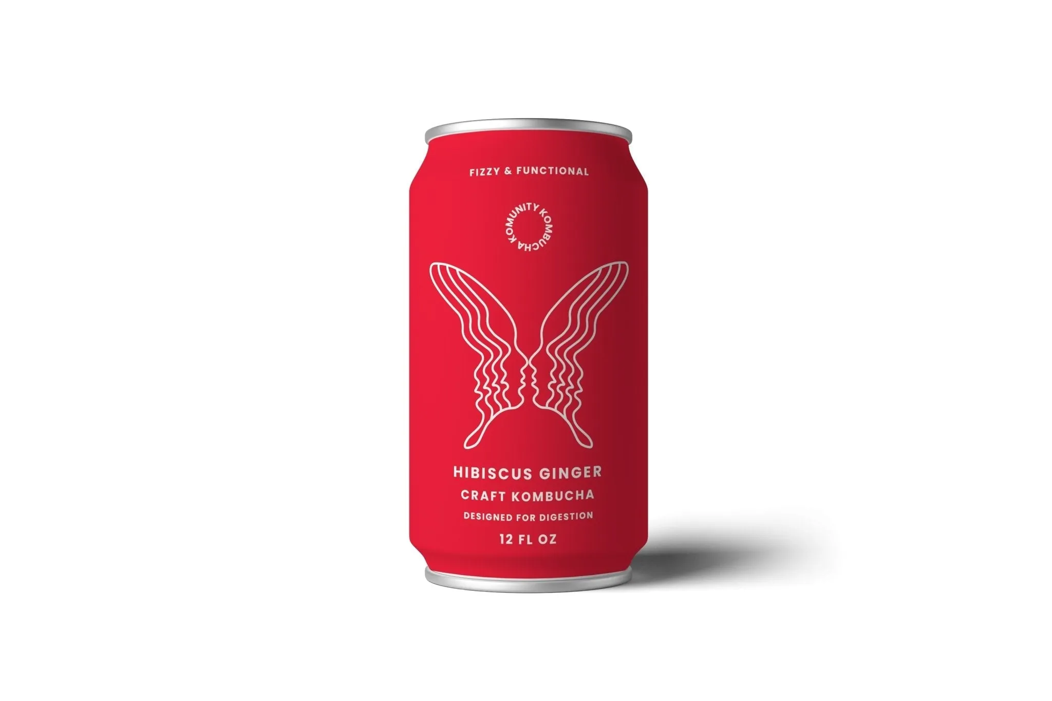 Komunity Kombucha "Awaken" Hibiscus Ginger Kombucha Cans - 24 x 12oz