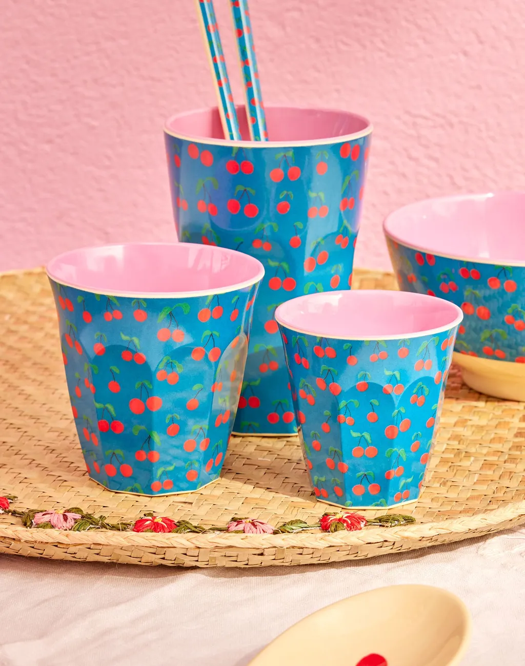 Melamine Medium Cup - Cherry Love Print - 8.4oz