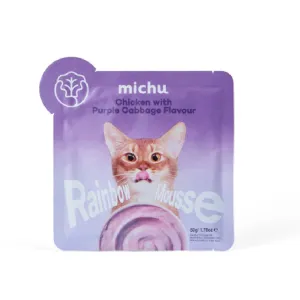 Michu Rainbow Mousse Chicken With Purple Cabbage Flavour Cat Wet Food 50g x 10