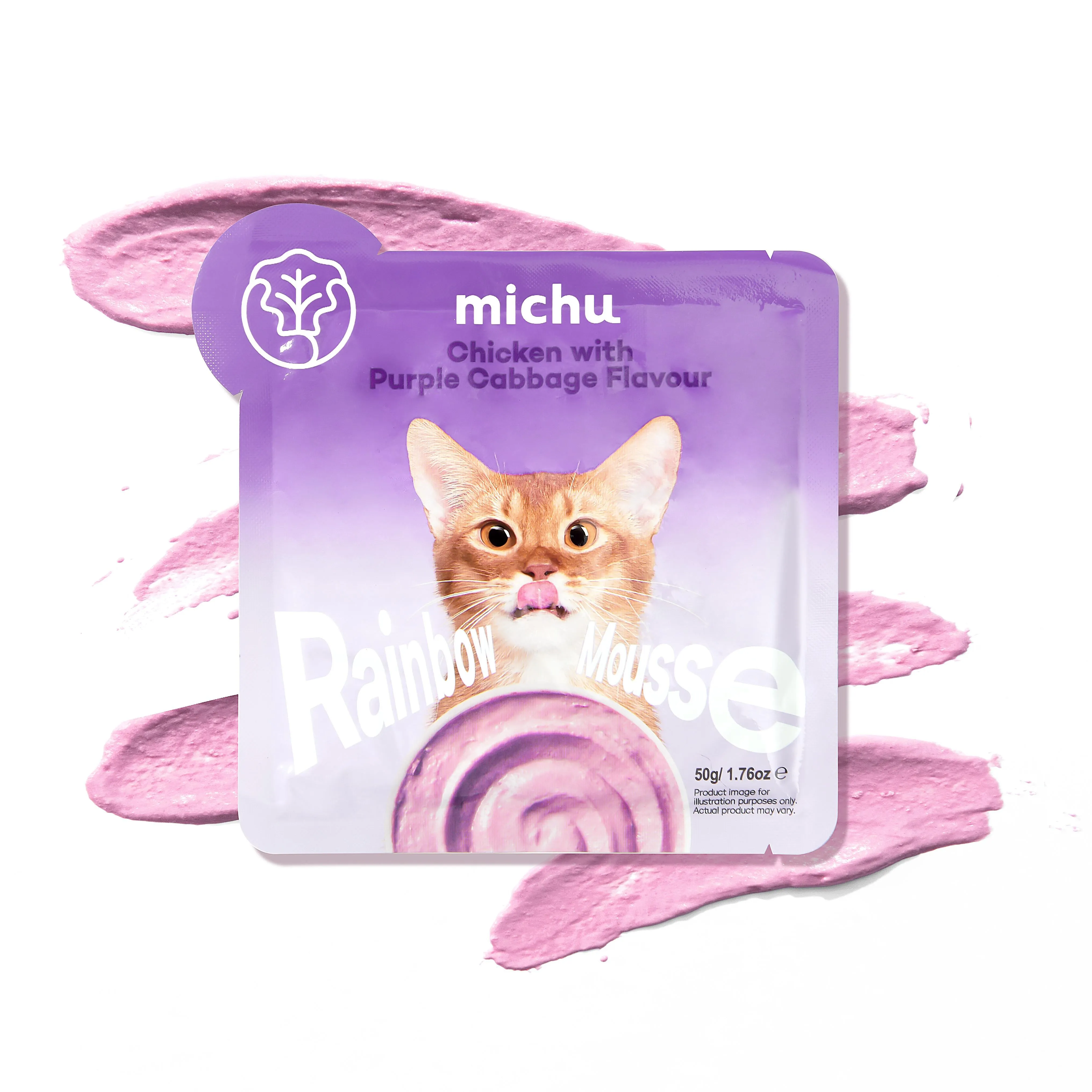 Michu Rainbow Mousse Chicken With Purple Cabbage Flavour Cat Wet Food 50g x 10