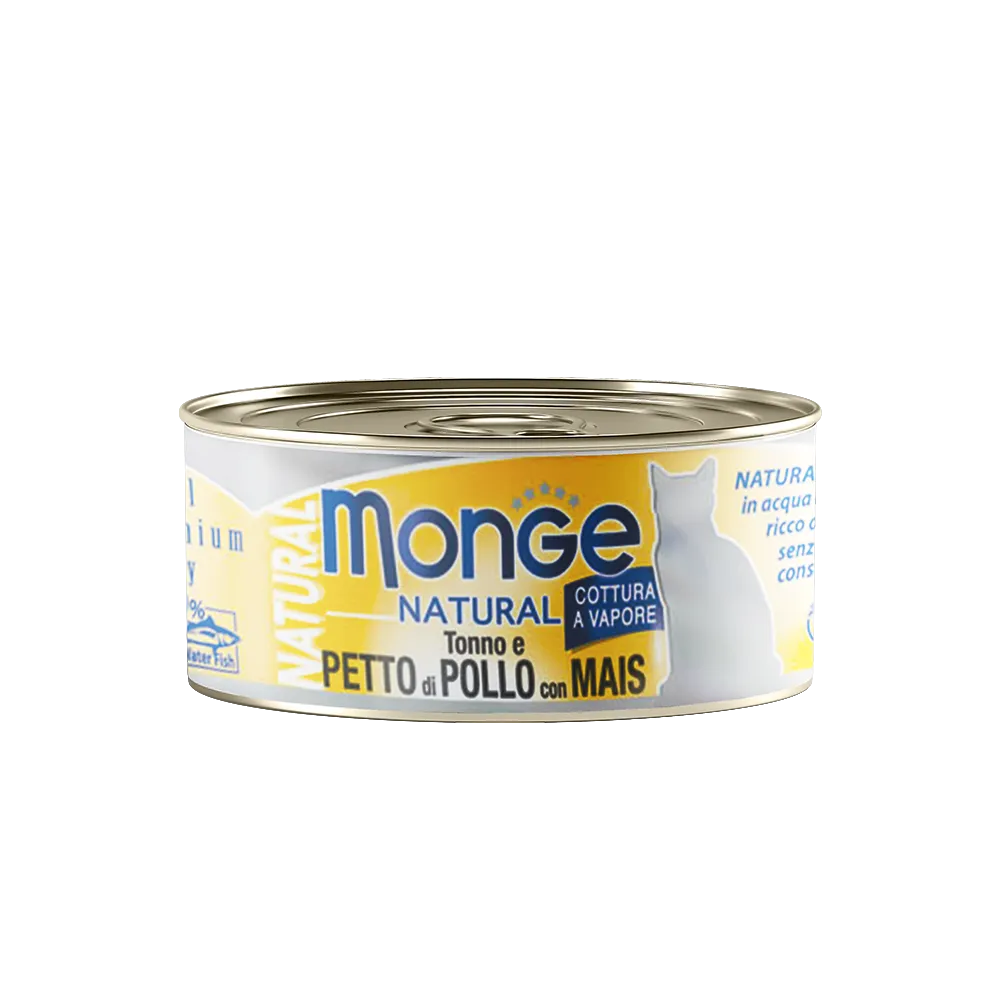 Monge Cat Natural Yellowfin Tuna & Chicken with Corn 80g