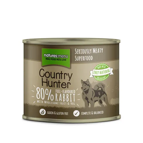 Natures Menu Country Hunter Full Flavoured Rabbit Grain Free Wet Dog Food Cans 6 x 600g