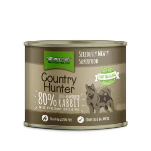 Natures Menu Country Hunter Full Flavoured Rabbit Grain Free Wet Dog Food Cans 6 x 600g