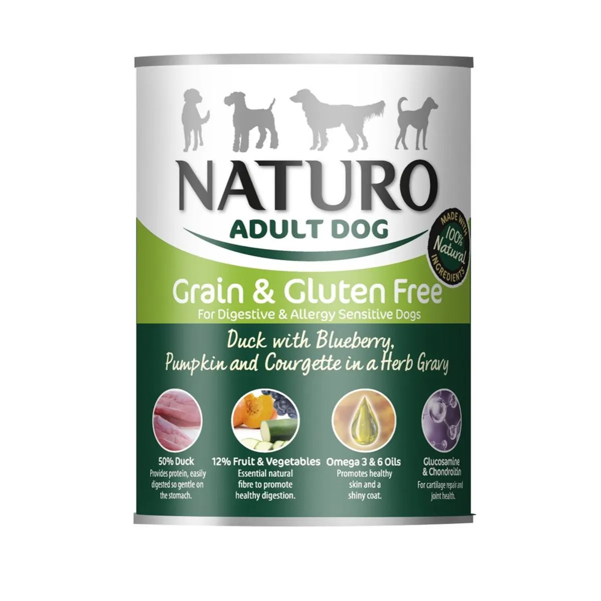 Naturo | Grain Free Wet Dog Food | Duck and Blueberry - 390g