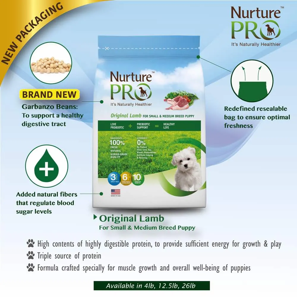 Nurture Pro Original Lamb For Small & Medium Puppy Dry Dog Food 4lb