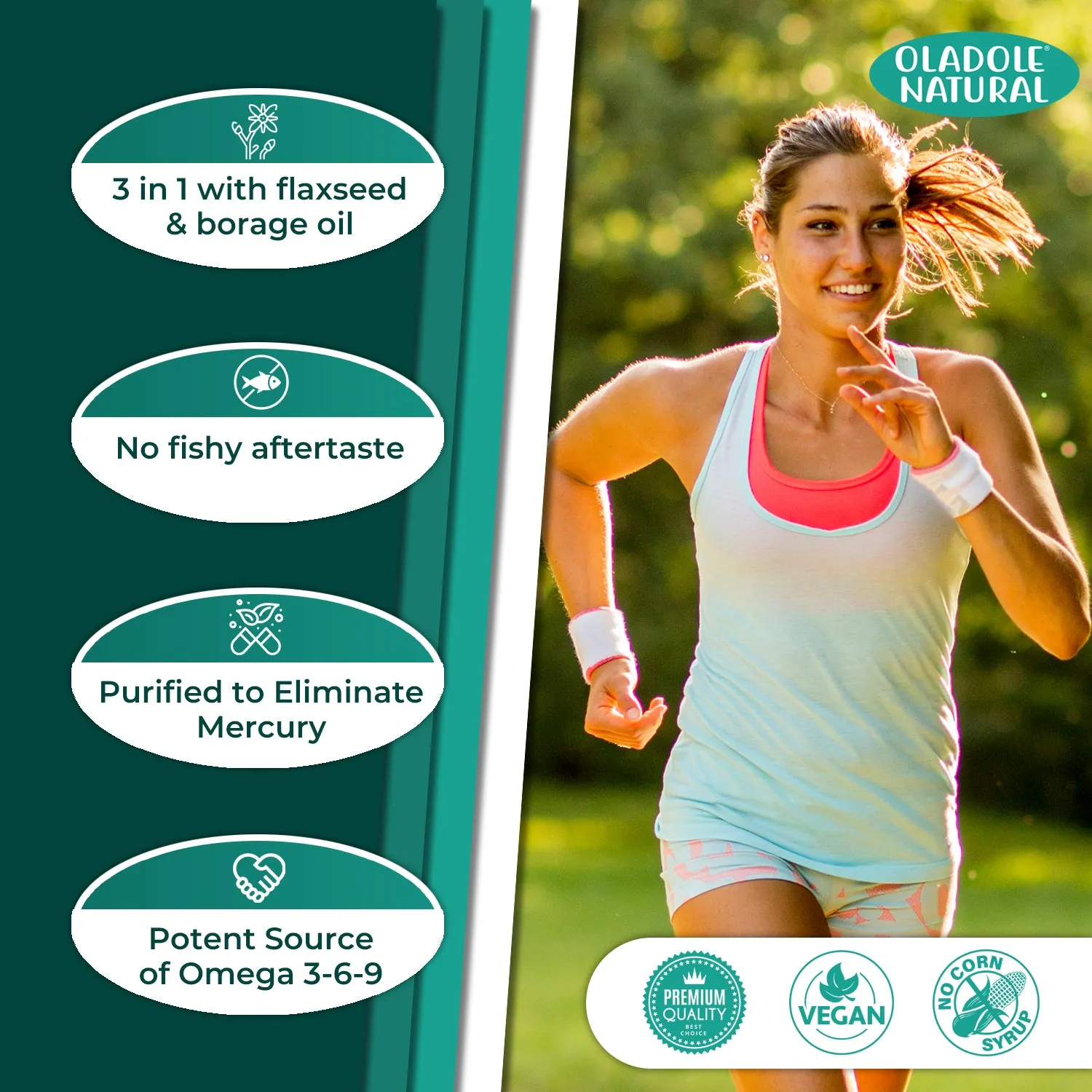 Omega 3-6-9 from Borage, Flaxseed and Fish Oils, 2400mg 120 softgels