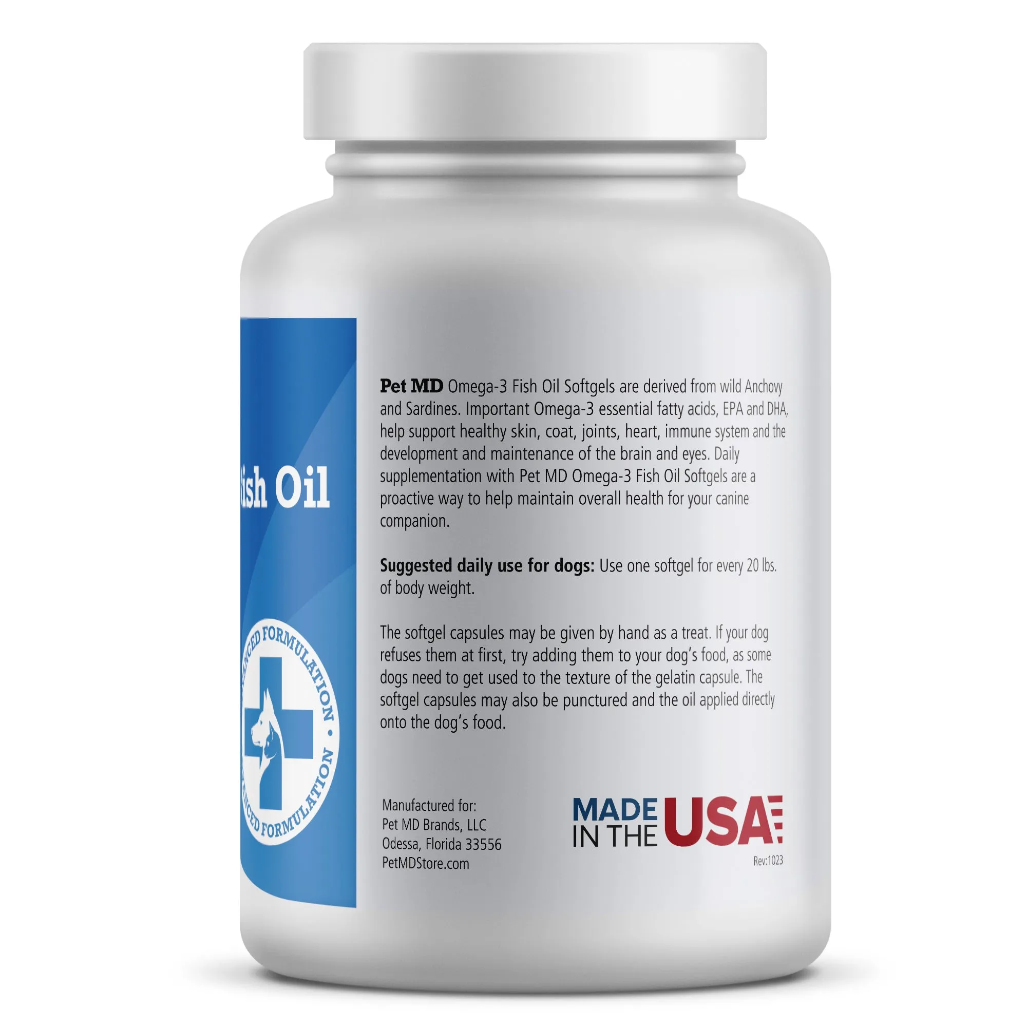 Omega-3 Fish Oil Softgels for Dogs – 180 Count