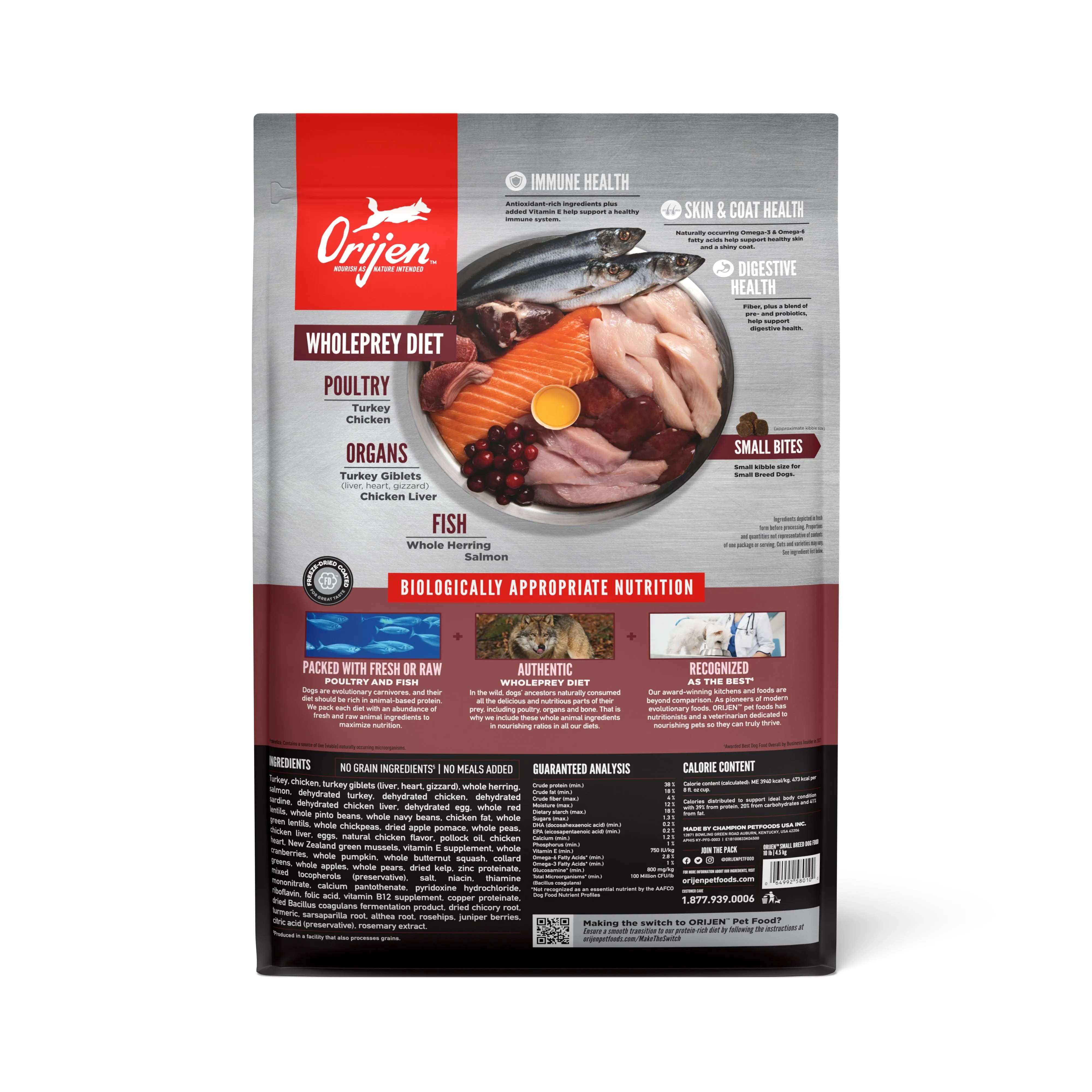 ORIJEN Small Breed Biologically Appropriate Dry Dog Food 4.5kg