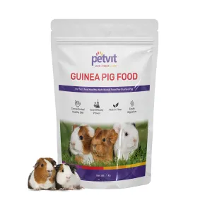 Petvit Guinea Pig Food with Corn Meal | Wheat | Alfalfa Meal | Roasted Gram | Antioxidant | Hay Grass | Milk | SOYA Bean | Vitamins & Minerals | Highly Nutritious Diet Essential -1kg