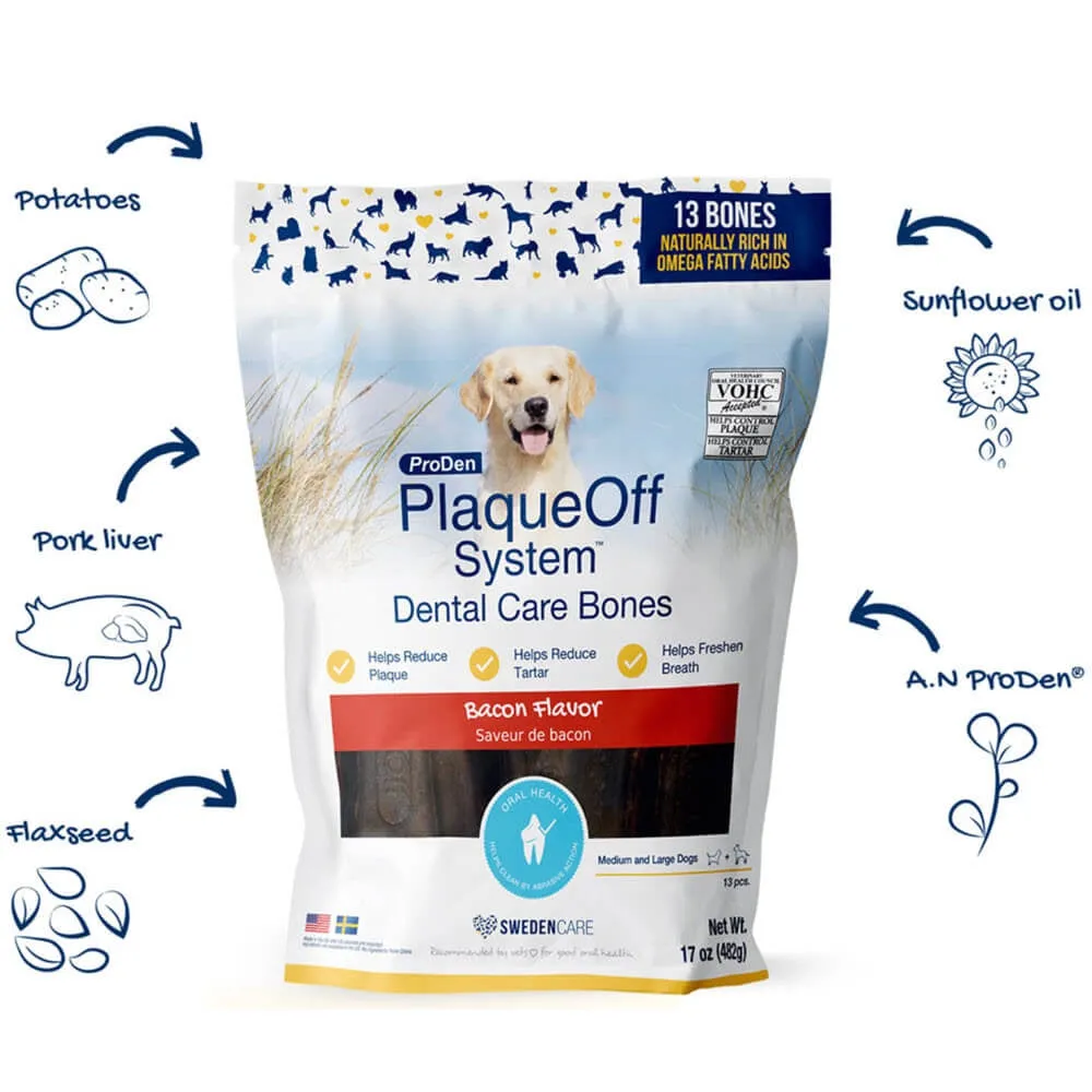 ProDen Plaque Off - Dental Dog Bones - Bacon