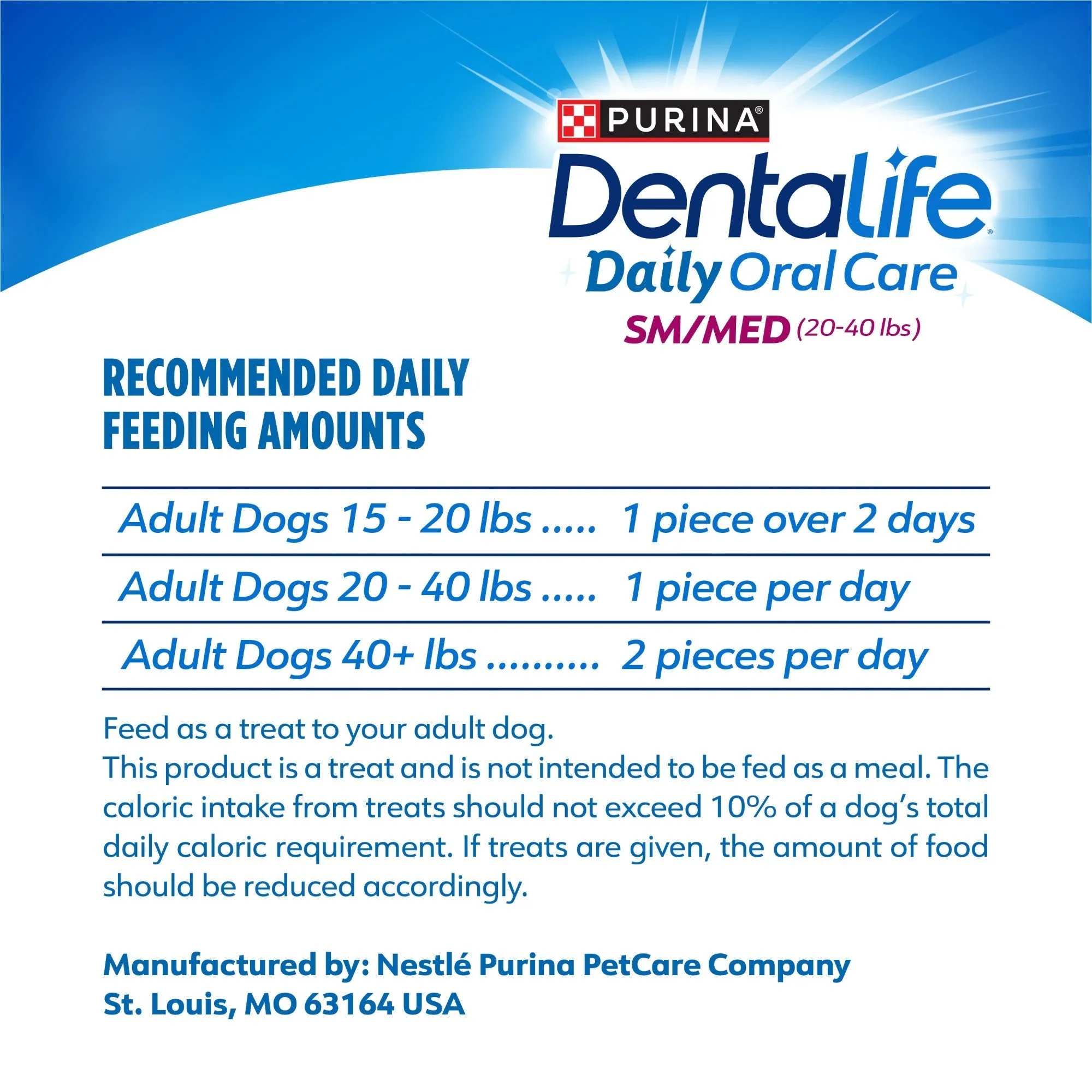 Purina Dentalife Daily Oral Care Chicken Flavor Small/Medium Breed Dog Dental Chews – 2 x 35.7 oz Packs - (94 chews)