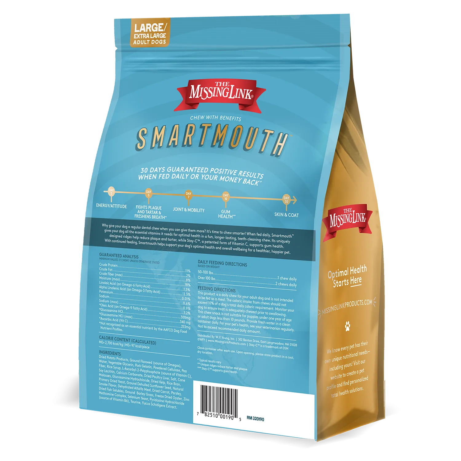 The Missing Link Smartmouth™ Dental Chews for Large/Extra Large Dogs 28 Count