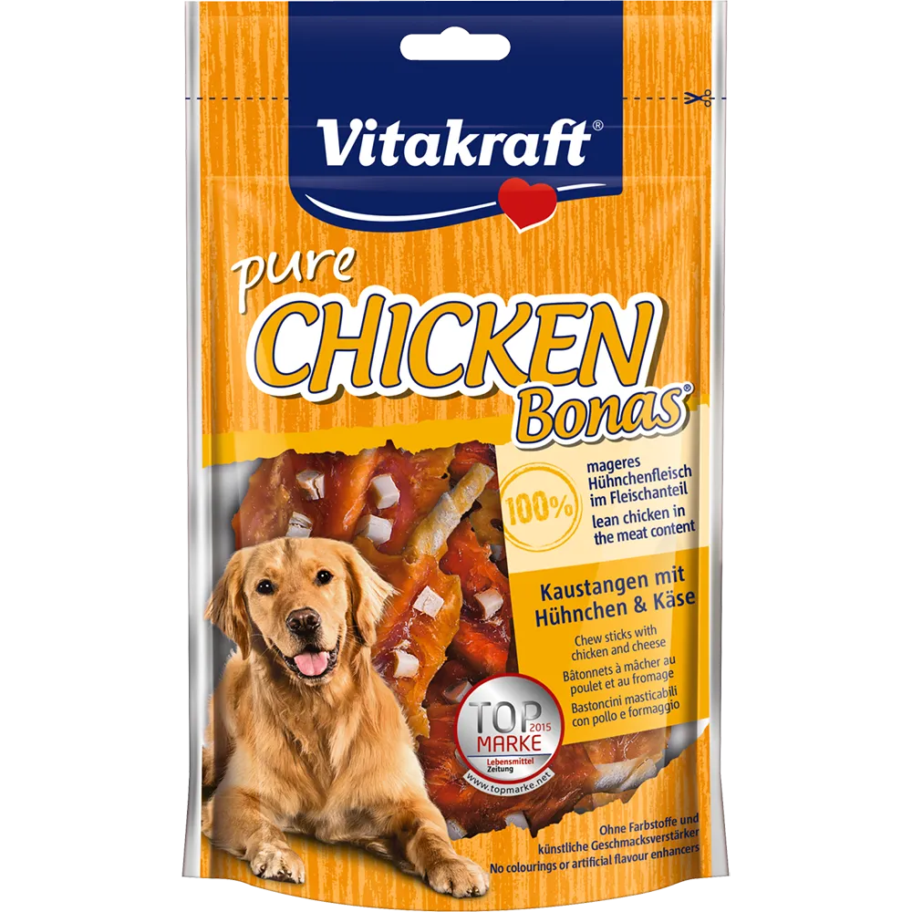 Vitakraft Dog Treats Pure Chicken Bonas with Cheese 80g
