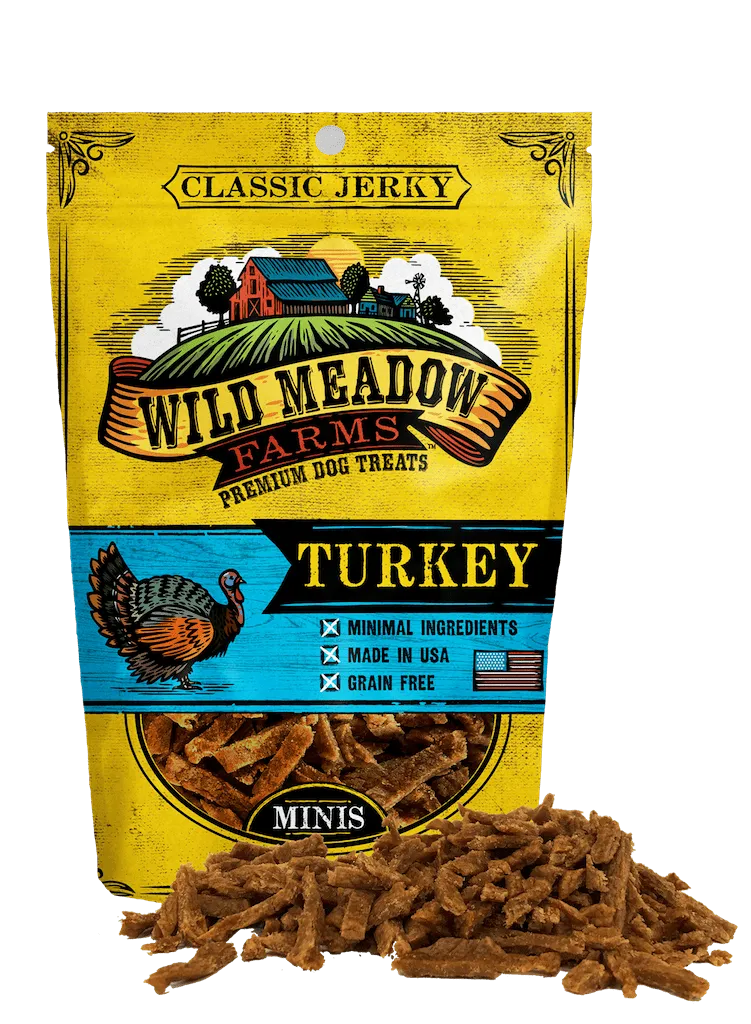 Wild Meadow Farms Classic Turkey Jerky Minis Treats for Dogs