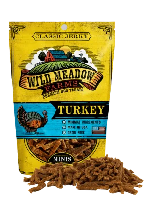 Wild Meadow Farms Classic Turkey Jerky Minis Treats for Dogs