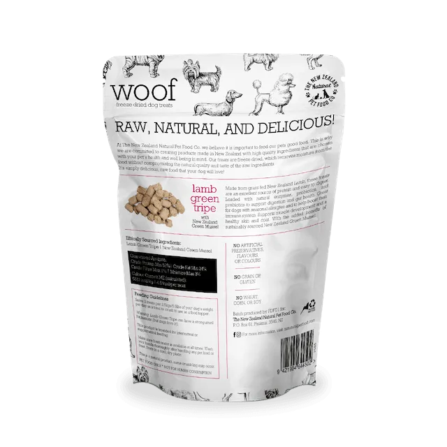 Woof Lamb Green Tripe Freeze Dried Dog Treats